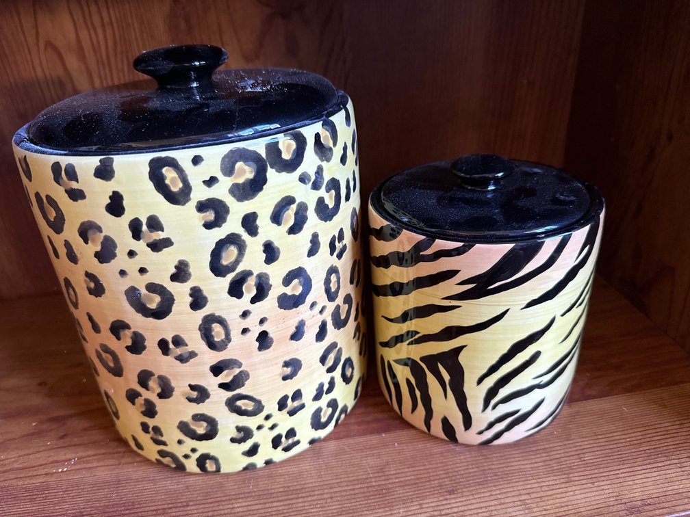 Clay Art Safari Ceramic Animal Print Canisters
