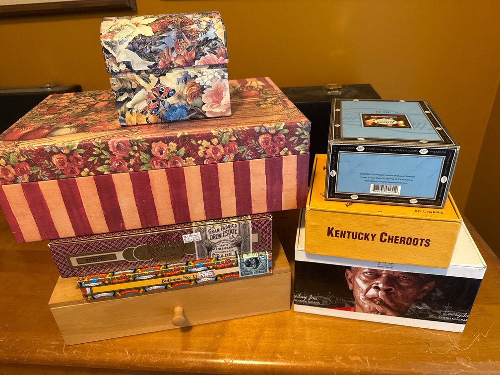Cigar Boxes, Decorative Storage Boxes, and Wooden Organizer