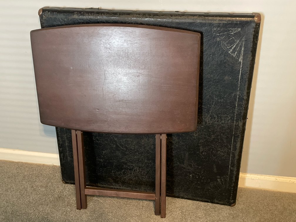 Wood Folding Tray Table and Folding Card Table