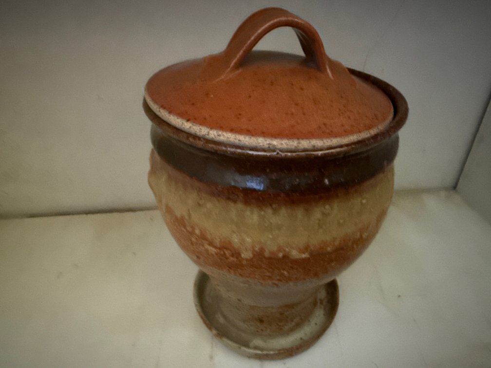 Ritter Glazed Ceramic Planter with Attached Saucer