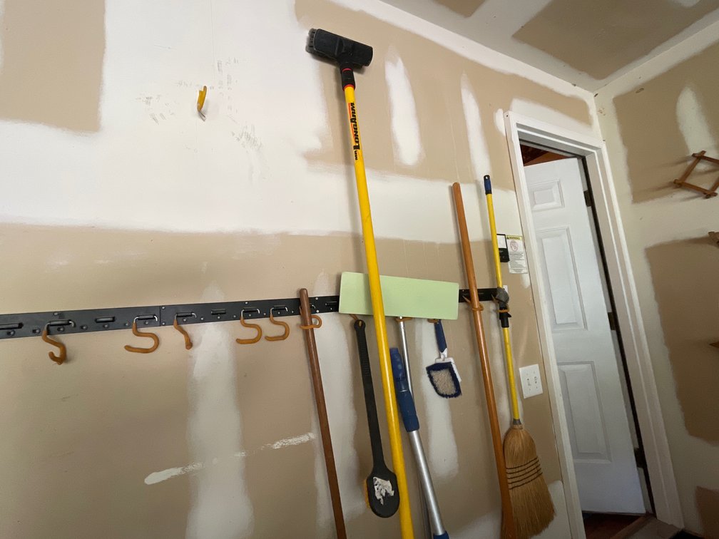Brooms, Extension Pole, Wall Organizer Rack, and More