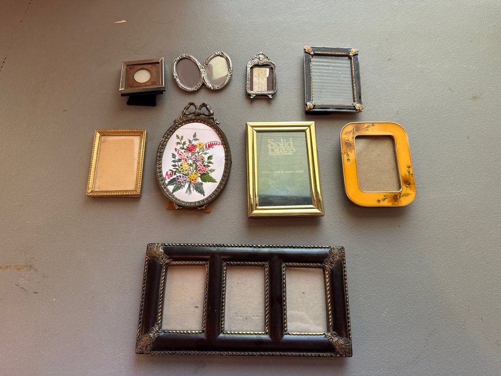 Tabletop and Miniature Metal and Enamel Picture Frames