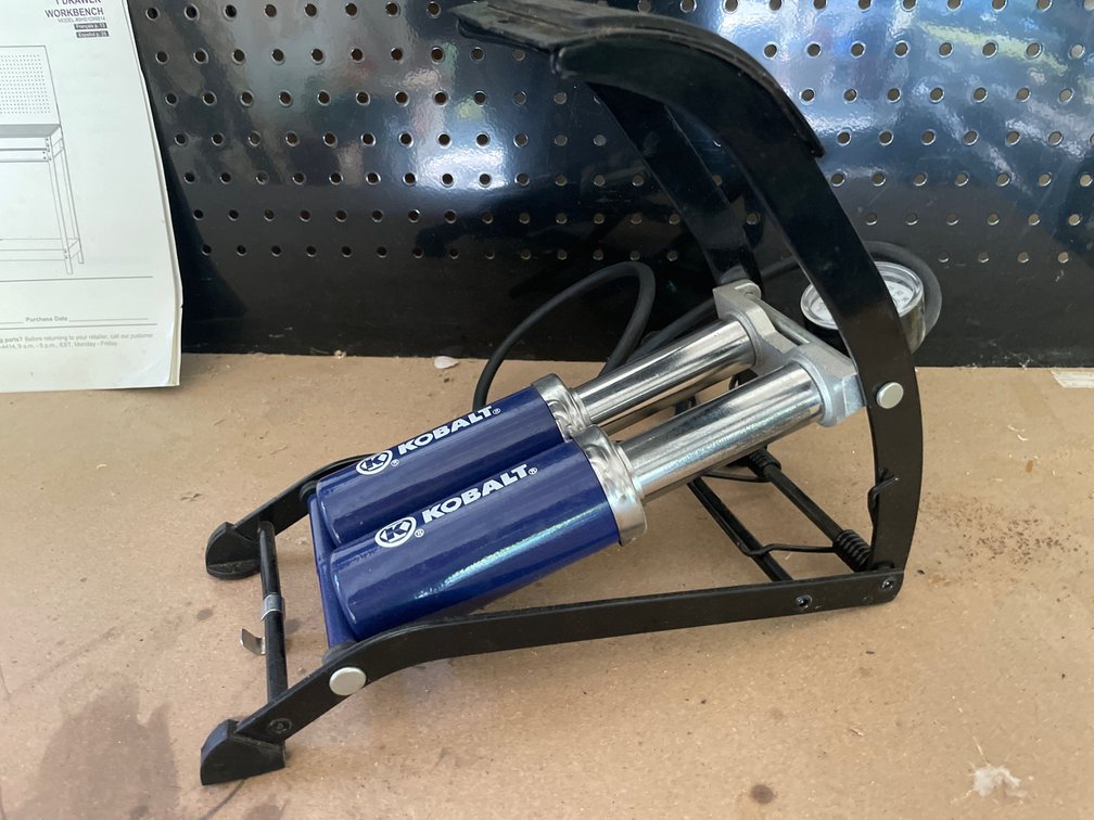 Kobalt Dual-Cylinder Foot Air Pump with Pressure Gauge