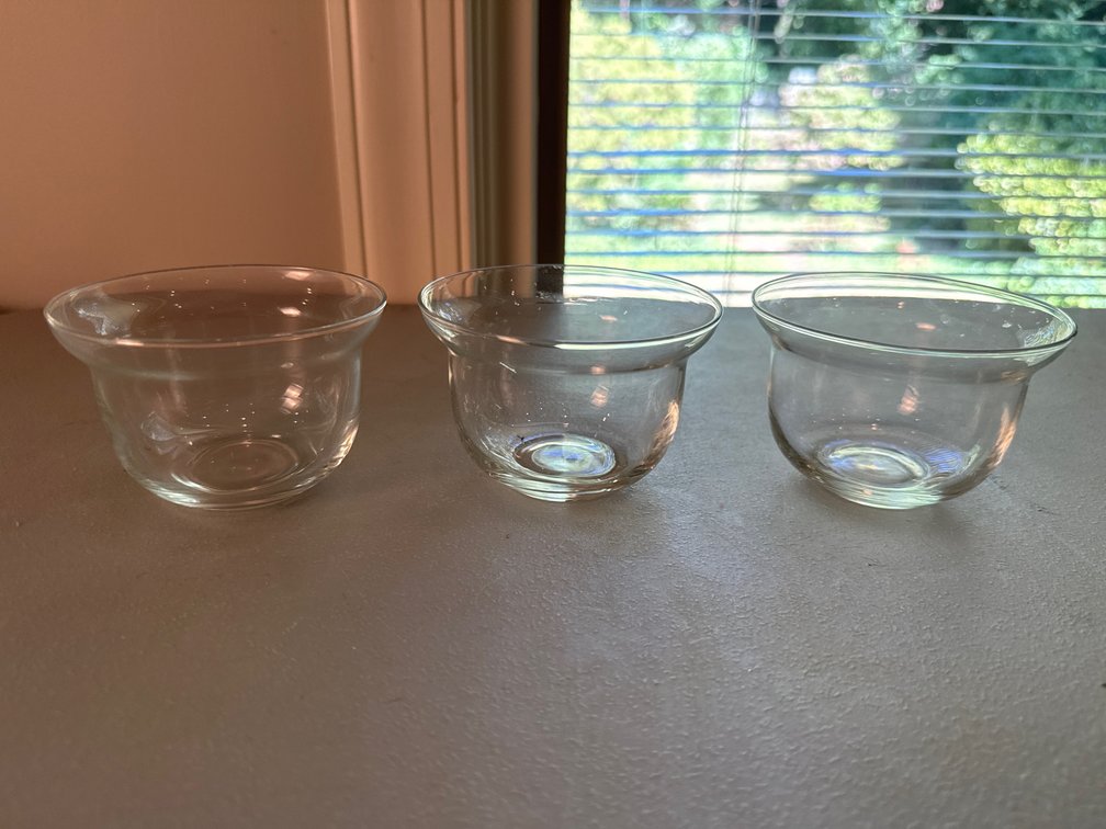 Clear Glass Prep Bowls with Flared Rims