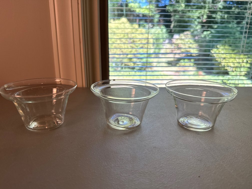 Clear Glass Flared-Rim Conical Prep Bowls