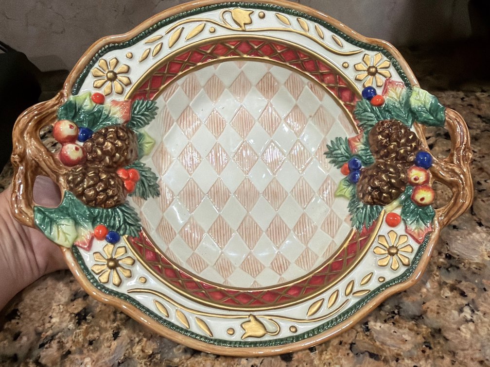 Fitz and Floyd Handled Serving Bowl