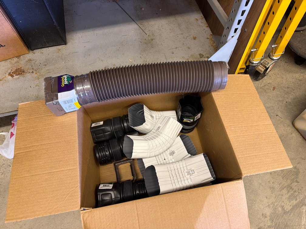 Flexible Downspout Extension, Metal Elbows, and Adapters