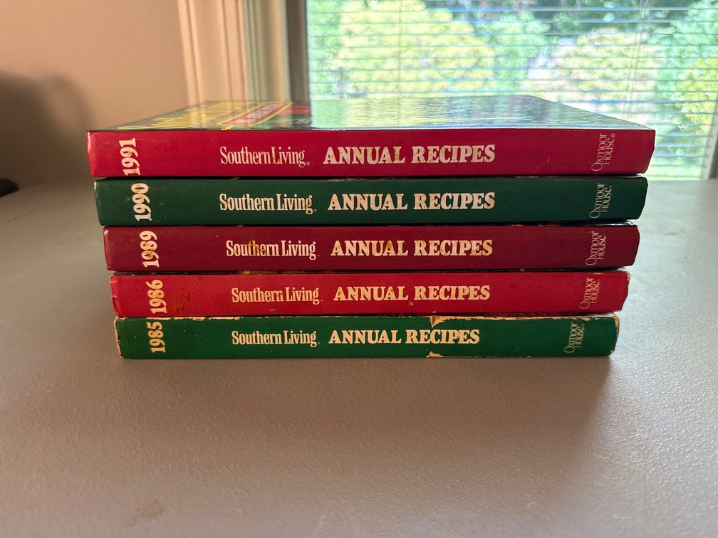 Southern Living Annual Recipes Hardcover Cookbooks, 1985-1991