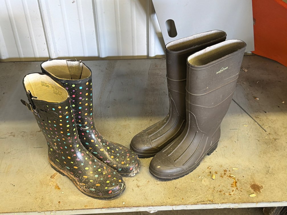 Rubber Rain Boots and Pull-On Work Boots