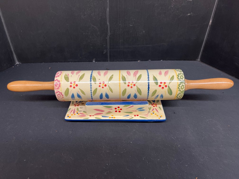 Temp-tations Old World Ceramic Rolling Pin Set