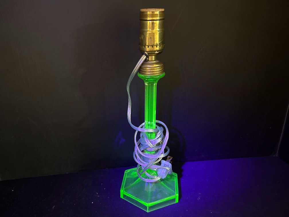 Green Uranium Glass Table Lamp Base