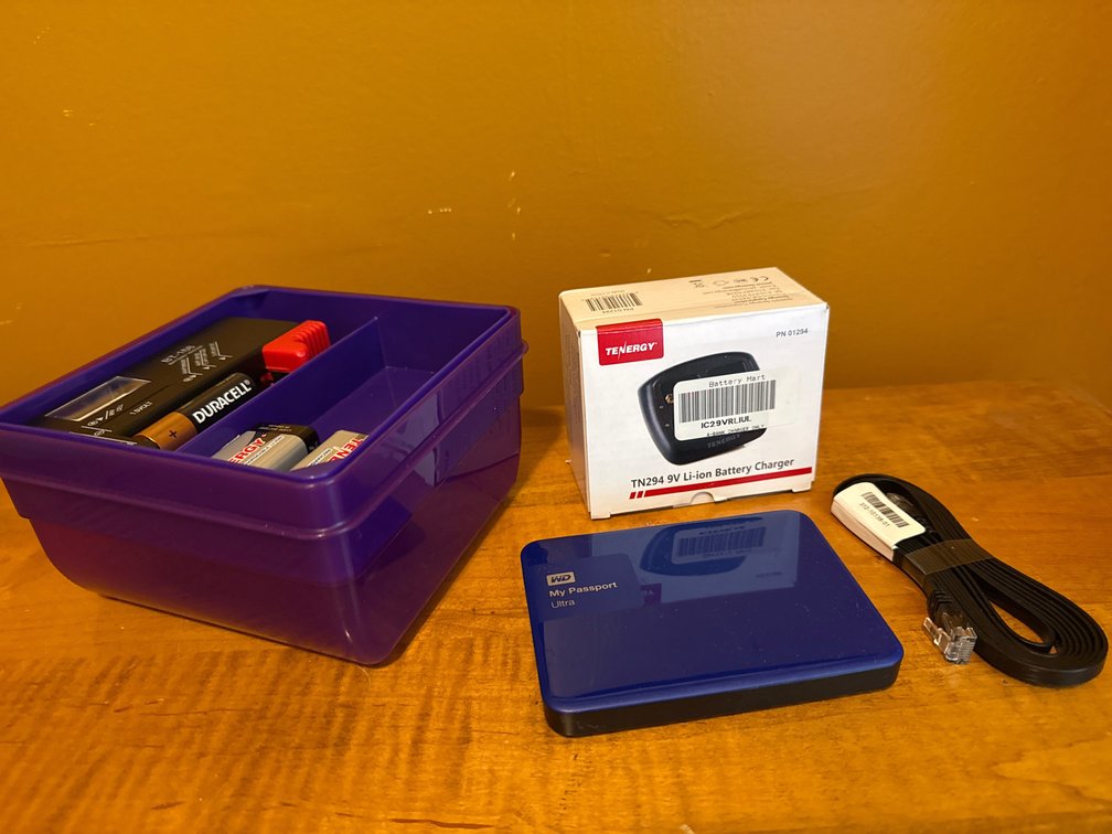 External Hard Drive, Battery Charger, Tester, and More