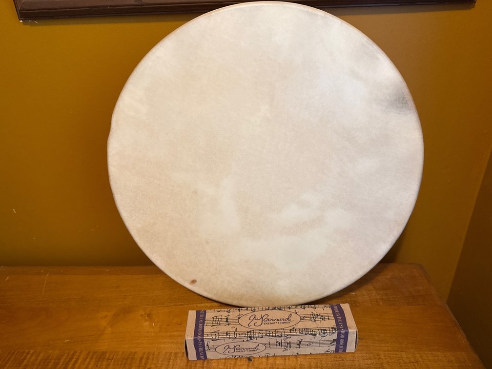 Rawhide Frame Drum and Energy Chime with Mallet