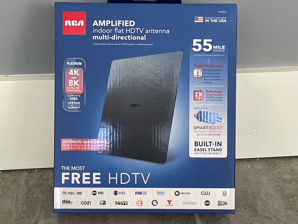 RCA ANT1850E Amplified Indoor Flat HDTV Antenna