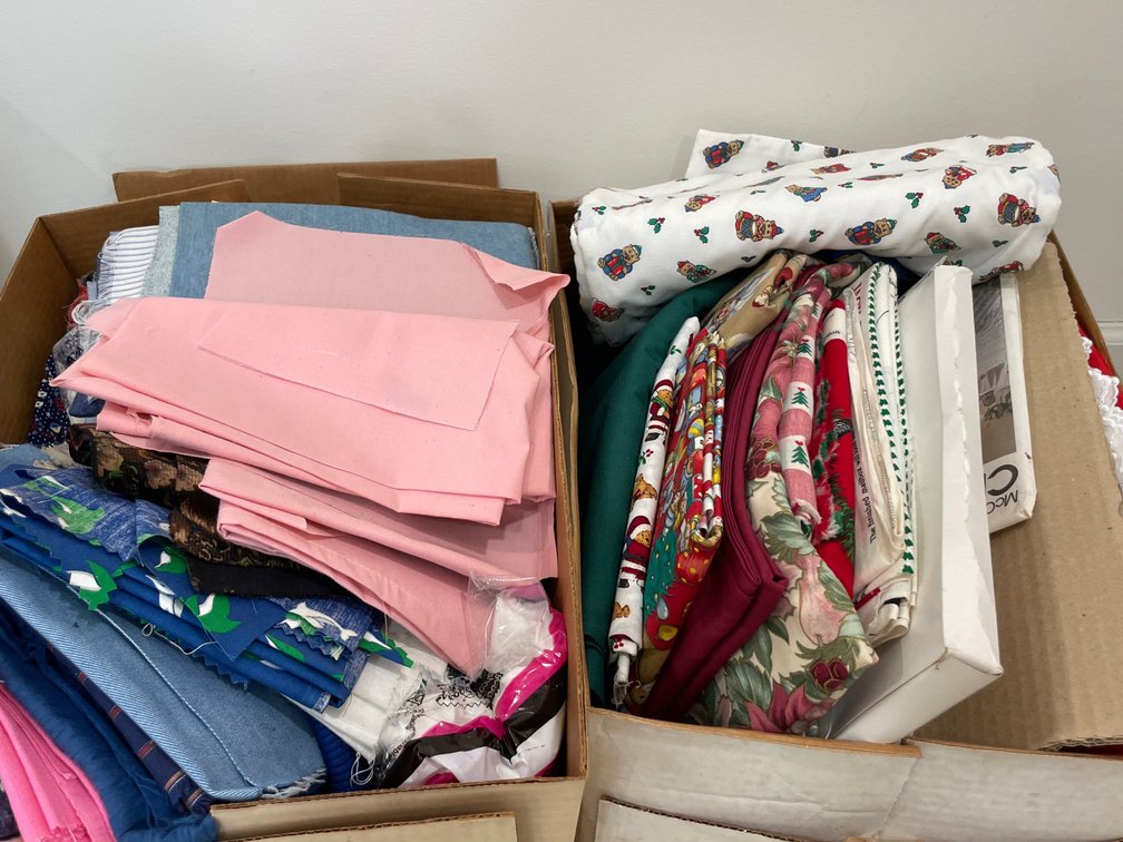Fabric Remnants, Sewing Patterns, and Lace Trim