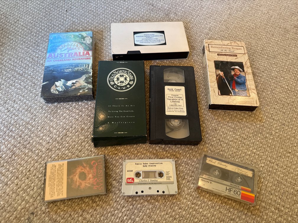 VHS Videotapes and Audio Cassette Tapes