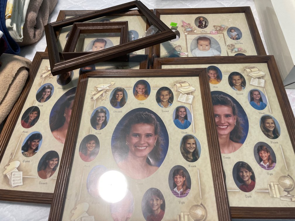 Wood Milestone Collage Picture Frames and Empty Frames
