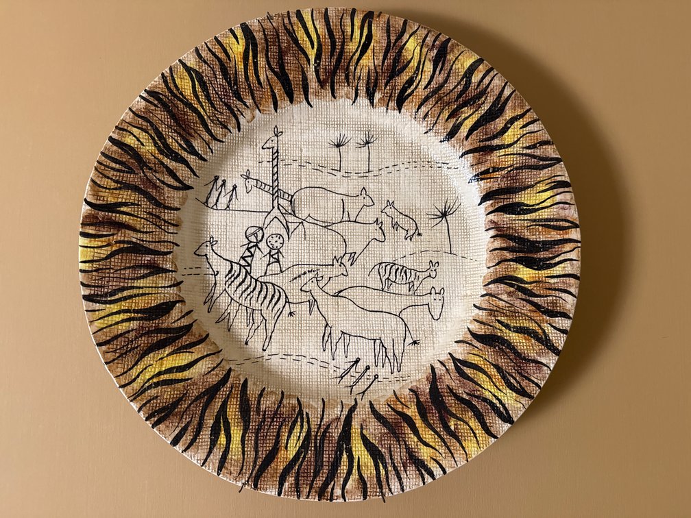 African Safari Motif Ceramic Charger Plate