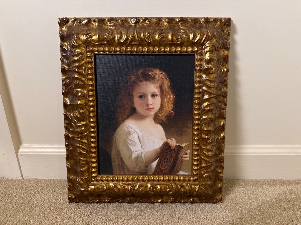 Framed Portrait Print in Ornate Gilt Frame
