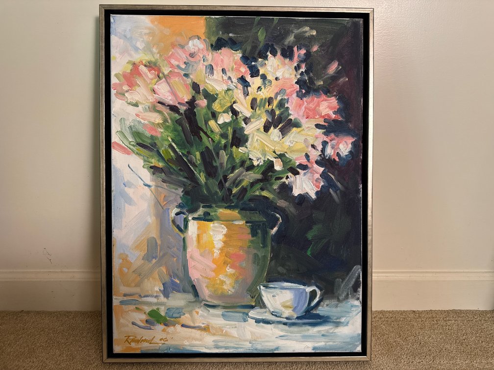 Rowland Framed Floral Painting on Canvas