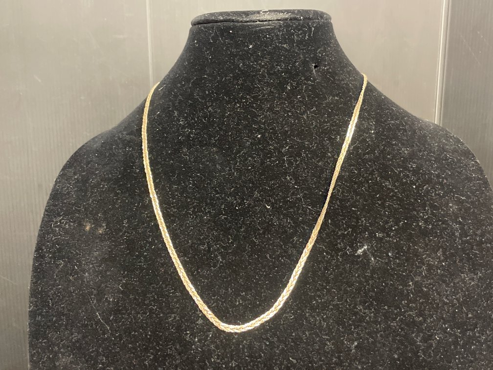 Gold-Tone Sterling Silver Woven Chain Necklace