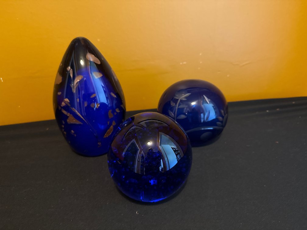 Cobalt Blue Art Glass Paperweights