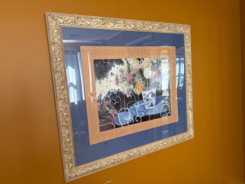Framed Floral Patio Still Life Art Print