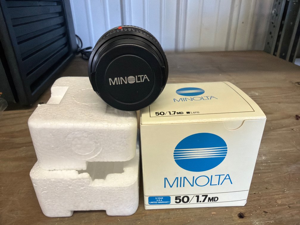 Minolta 50mm f/1.7 MD Camera Lens with Box