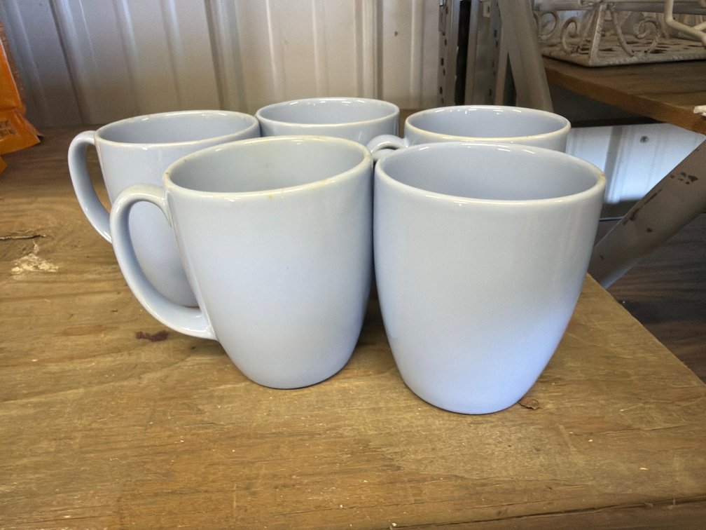 Corelle Light Blue Glazed Stoneware Mugs