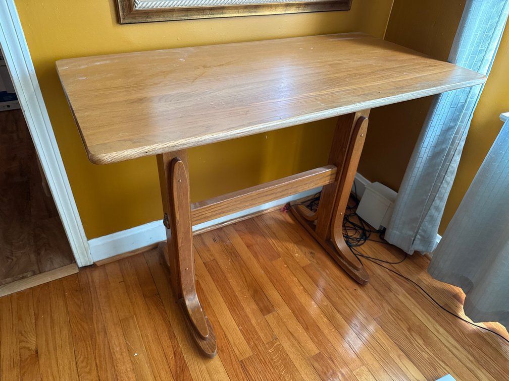 Light Oak Adjustable Trestle Desk