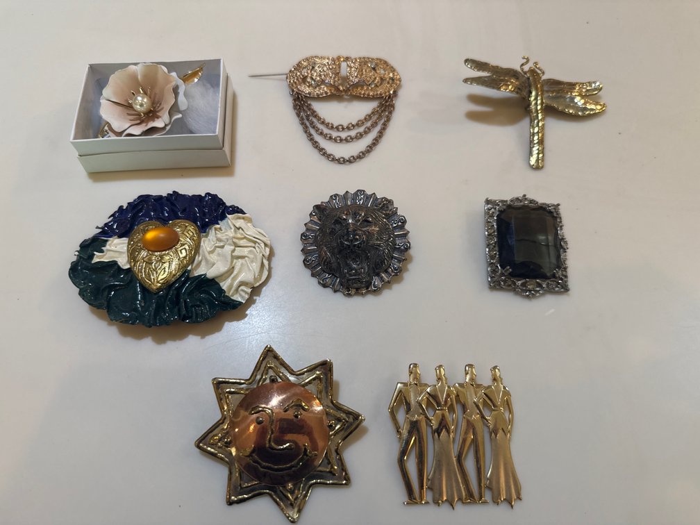 Costume Jewelry Brooches, Pins, and Hair Barrette