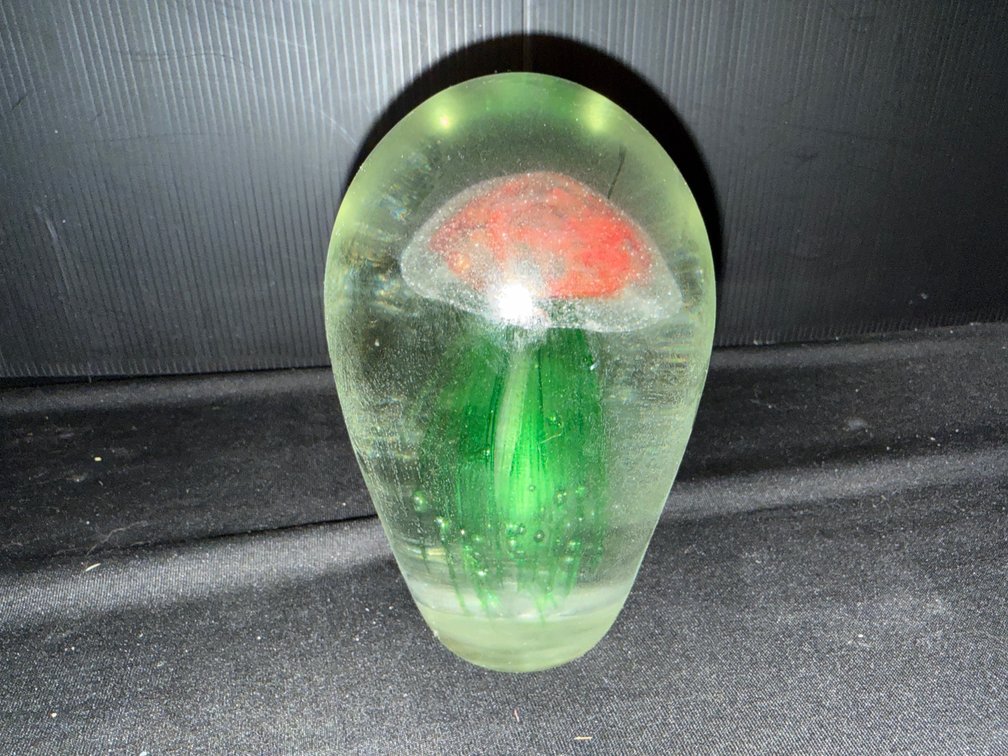 Teardrop Art Glass Jellyfish Paperweight