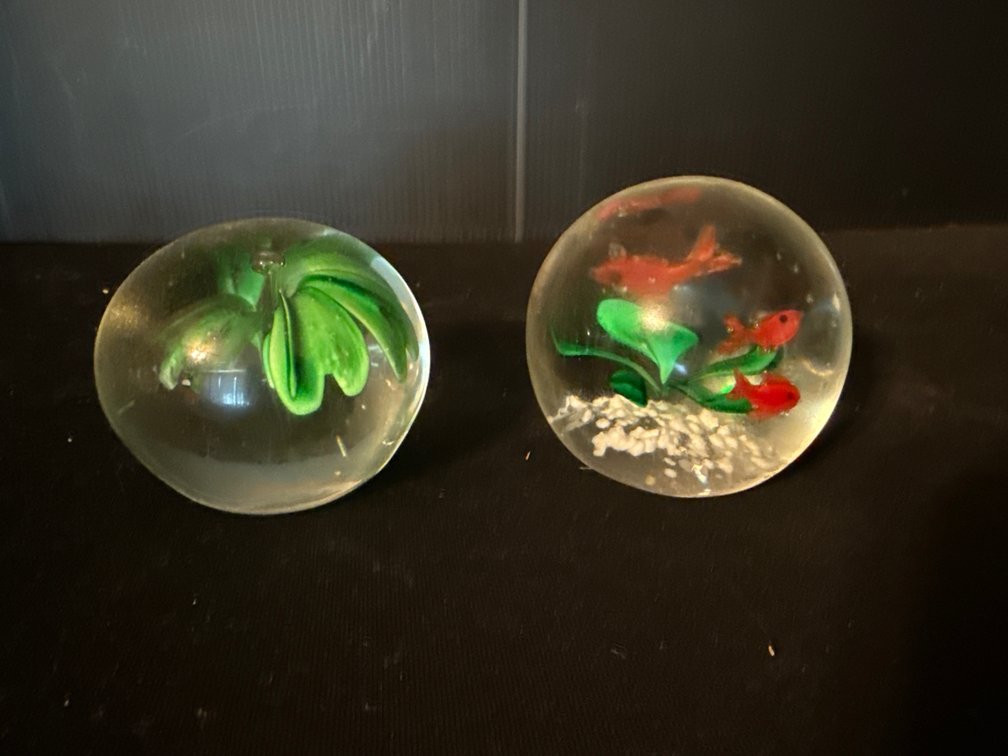 Art Glass Floral and Aquarium Paperweights