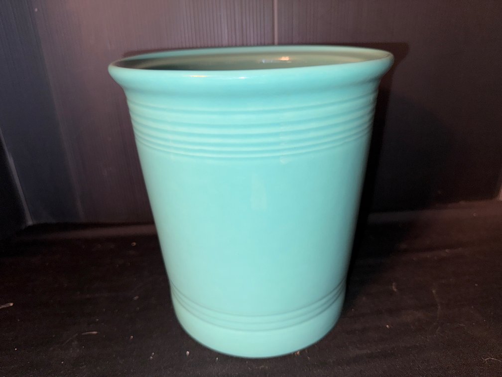 Fiesta Turquoise Glazed Ceramic Utensil Crock