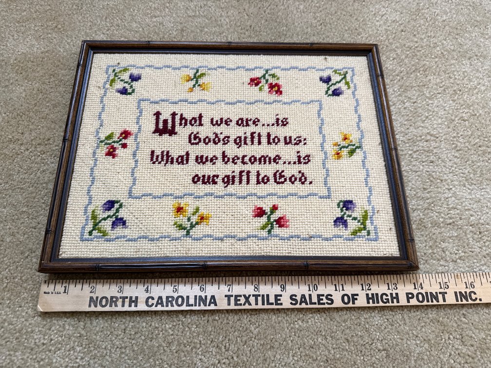 Framed Needlepoint art