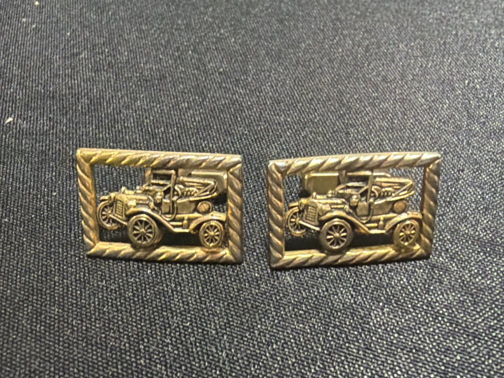 Gold-Tone Antique Touring Car Cufflinks