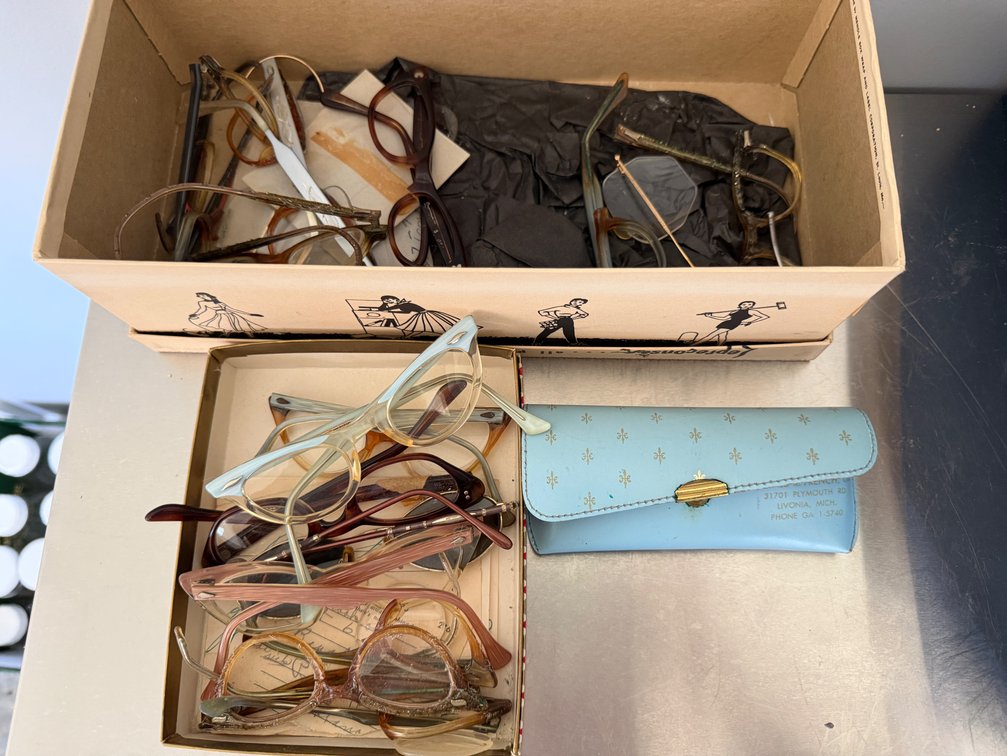 Eyeglass Frames, Frame Parts, and Eyeglass Case