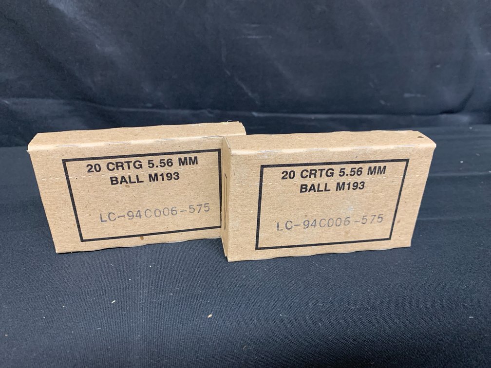 Two 20-Round Boxes of 5.56 MM Ball M193 Ammunition