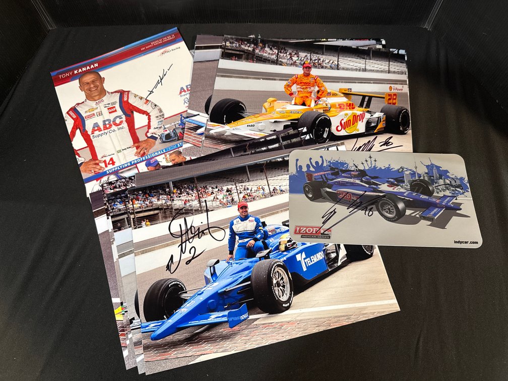 Autographed IndyCar Driver Photographs and Hero Cards