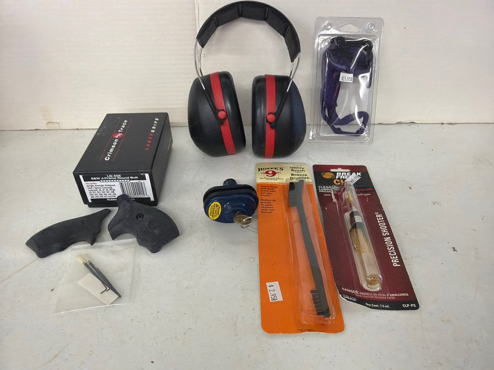 Laser Grips, Hearing Protection Earmuffs, and Firearm Accessories