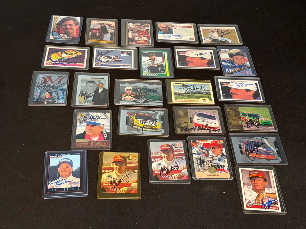 25 Autographed NASCAR and Racing Trading Cards