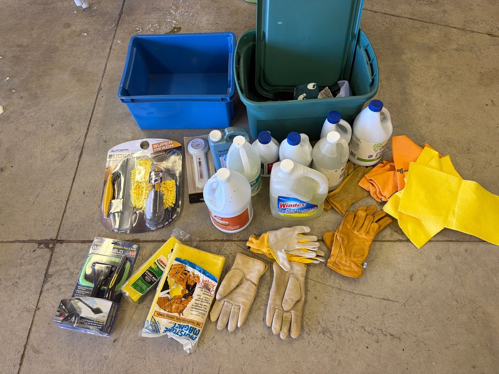 Cleaning Supplies, Auto Care Accessories, and Storage Totes
