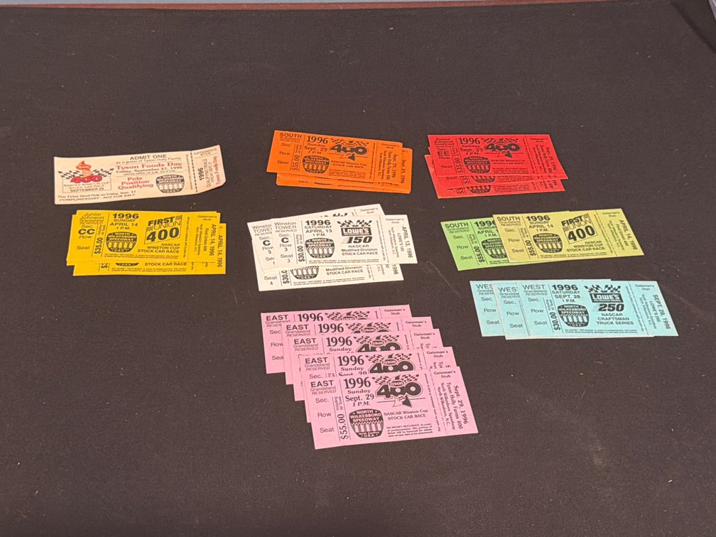1996 North Wilkesboro Speedway NASCAR Race Tickets