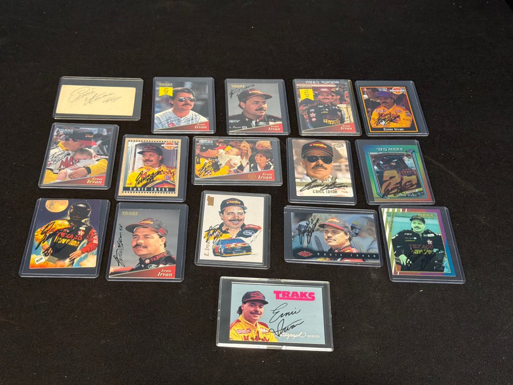 Ernie Irvan Autographed NASCAR Trading Cards and Cut Signature