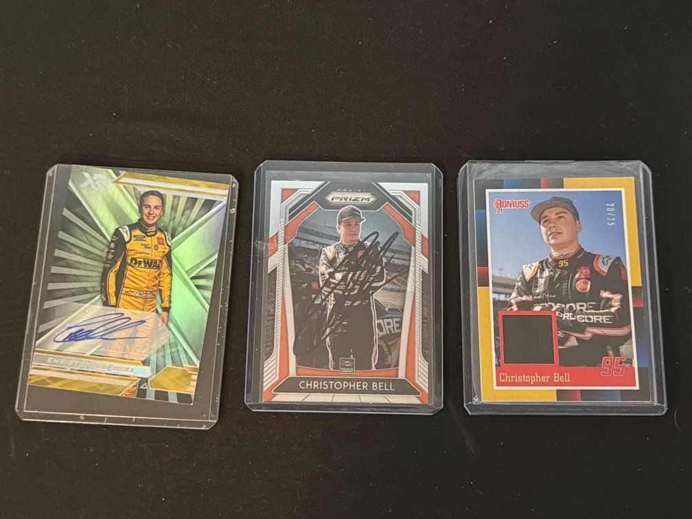 Autographed Panini Christopher Bell NASCAR Trading Cards