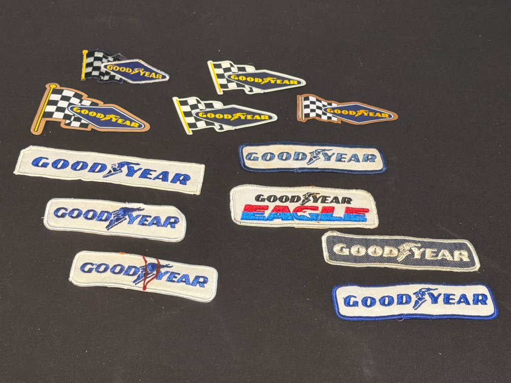 Rare Goodyear Embroidered Racing Patches and Decals