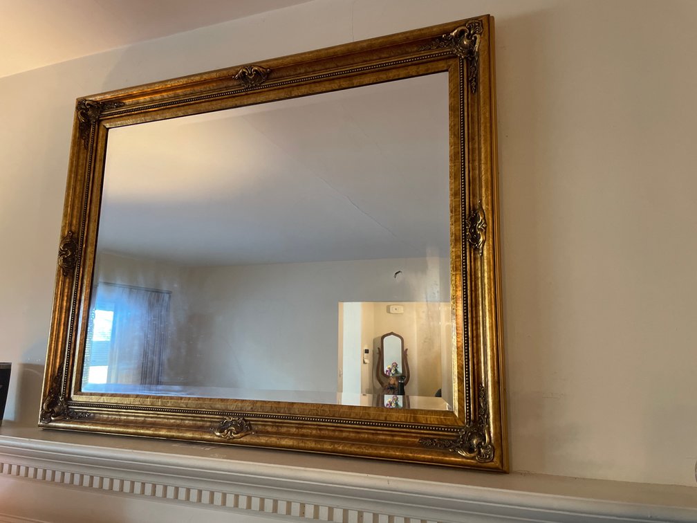 Ornate Gilt Framed Beveled Wall Mirror