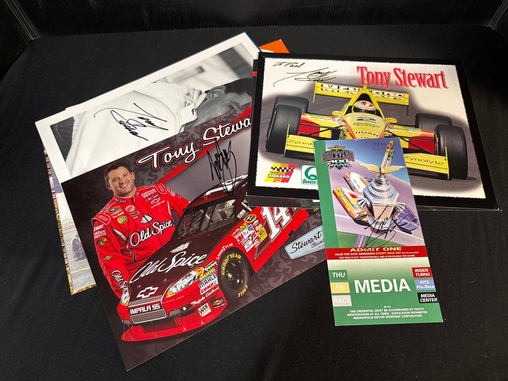 Tony Stewart Autographed Racing Photos and Memorabilia