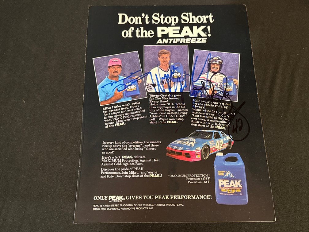 Autographed Antifreeze and Soda Print Advertisements