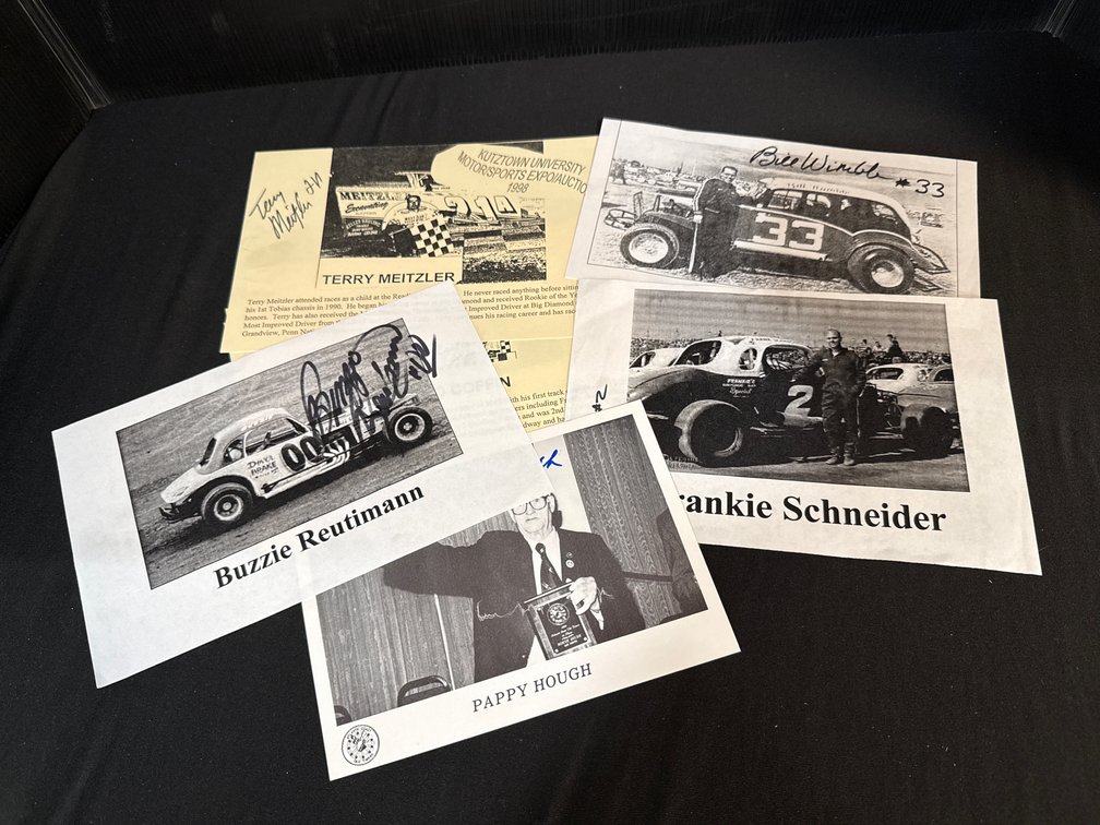 Autographed Auto Racing Driver Photo and Biography Cards
